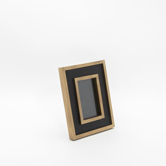 Picture Frame 8x10” in Black Oak With Brass Details by Kifu Paris