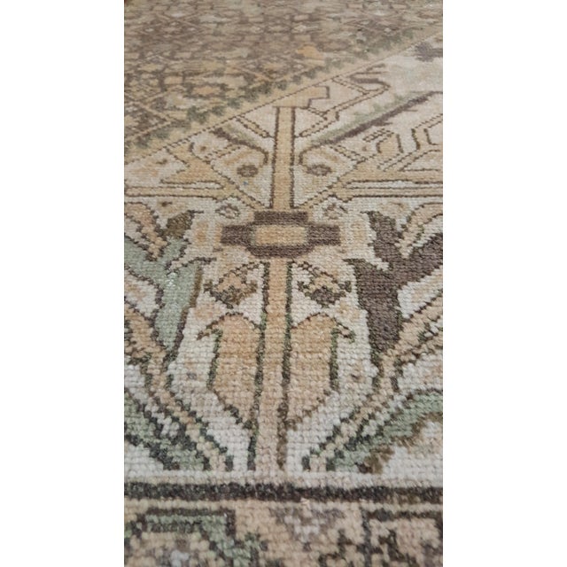 Textile Antique Malayer Carpet, Handmade Oriental Rug, Ivory, Taupe, Gray, Light Brown For Sale - Image 7 of 8