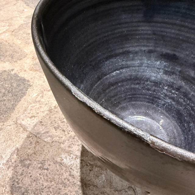 1960s Black Pottery Metallic Planter Style Fantoni For Sale - Image 9 of 12