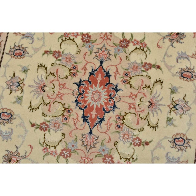 Fine Tabriz Runner 2’8” X 15’6” Ivory Wool Traditional Hand-Knotted Oriental Rug For Sale - Image 4 of 15