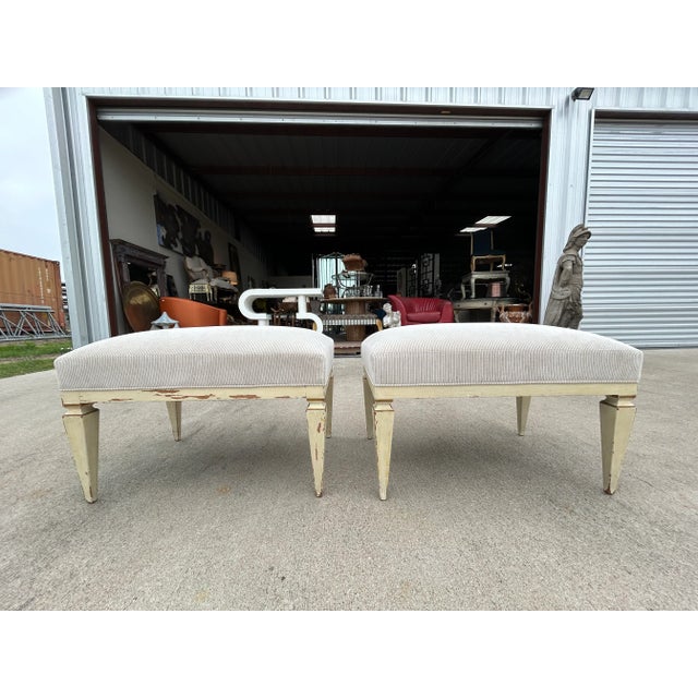 Cream Pair of French Louis XVI Style Benches For Sale - Image 8 of 12