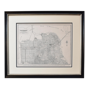 Framed San Francisco Vintage Map - Authentic 1946 San Francisco Map