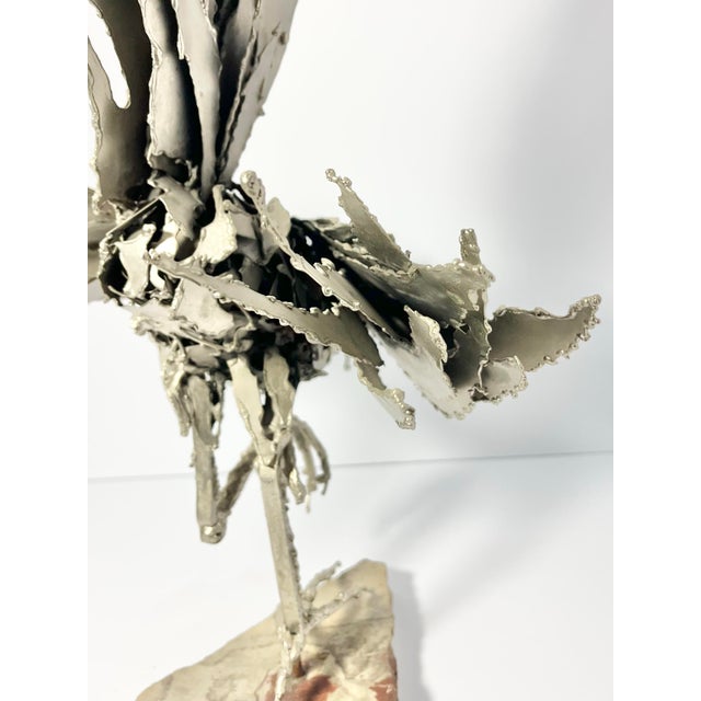 1960s Mid-Century Vintage Large Rooster Chicken Silver Metal Art Sculpture For Sale In Dallas - Image 6 of 12