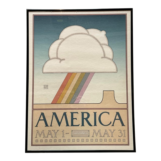 1974 David Lance Goines "America" for Hastings Clothing Store, San Francisco For Sale