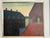 Herman Stilling (Danish, 1925-1996) framed oil painting titled “Buildings at Dawn.” Signed lower right corner as well as...