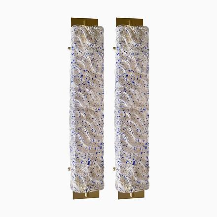 Blue Gold Murano Glass Wall Sconces by Simoeng, Set of 2 For Sale - Image 8 of 8