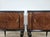 Mid-Century Modern Mahogany Burl Nightstands with Glass Top, 1960, Set of 2 For Sale - Image 11 of 18
