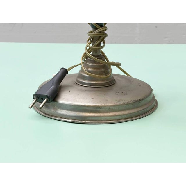 Green Industrial Metal Table Lamp, 1930s For Sale - Image 8 of 16