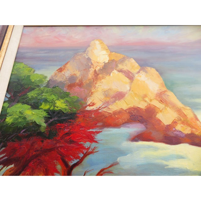 Late 20th Century Large Contemporary West Coast Ocean Cliffs Seascape Oil Painting ~ California or Pacific Northwest Bluffs Art For Sale - Image 14 of 16