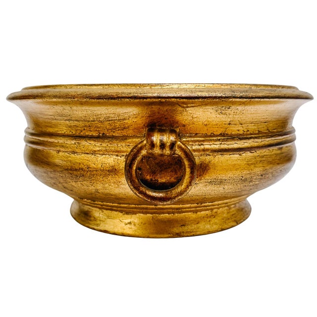 Vintage Italian Florentine Gilt Plaster Footed Centerpiece Bowls - A Pair For Sale - Image 9 of 10