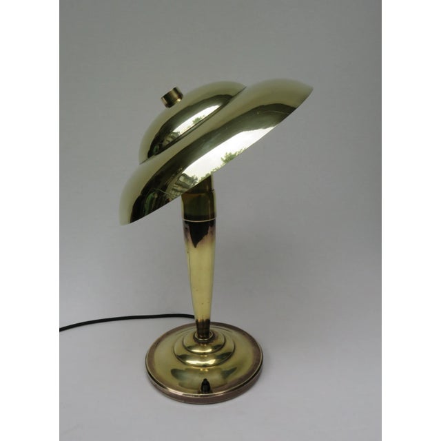 Metal Vintage Art Deco French Table Lamp in Brass For Sale - Image 7 of 13