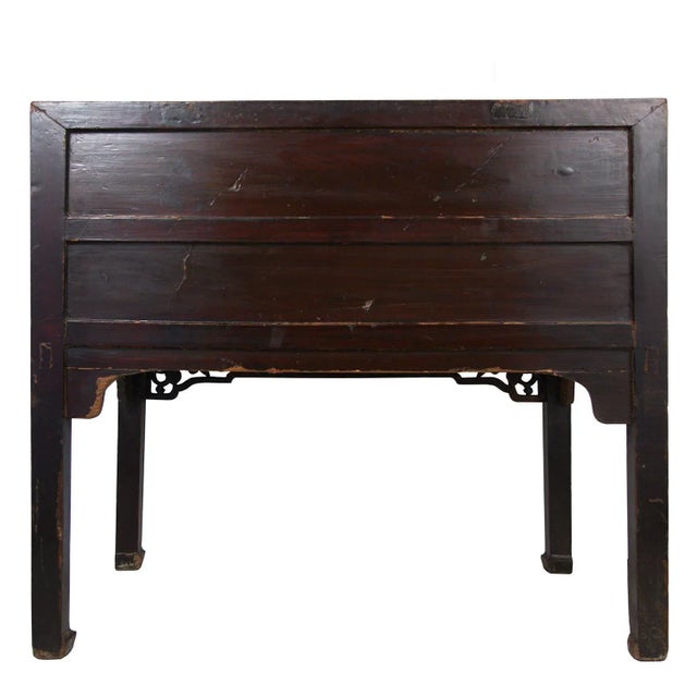 Late 19th Century Antique Chinese 2-Drawer Carved Side Table For Sale - Image 12 of 13