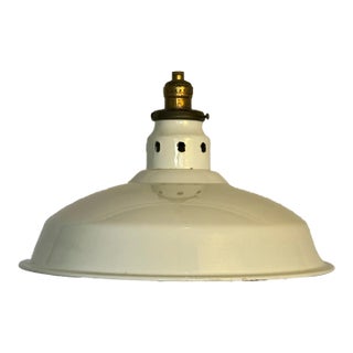 1900s Antique White Factory Pendant For Sale