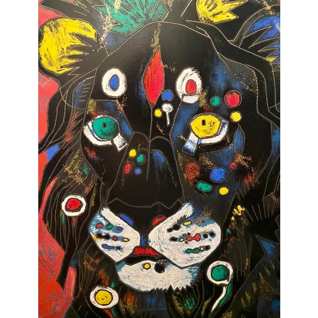 Framed, Signed Abstract Fauvist Serigraph by Tie-Feng Jiang, “King” For Sale In Chicago - Image 6 of 13