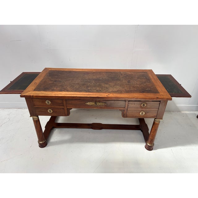 19th Century Empire Desk in Mahogany and Veneer For Sale - Image 11 of 13