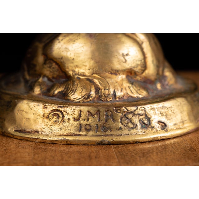 1910s The Good Fairy | Brass McCutcheon Statuette; Signed, Dated For Sale - Image 11 of 11