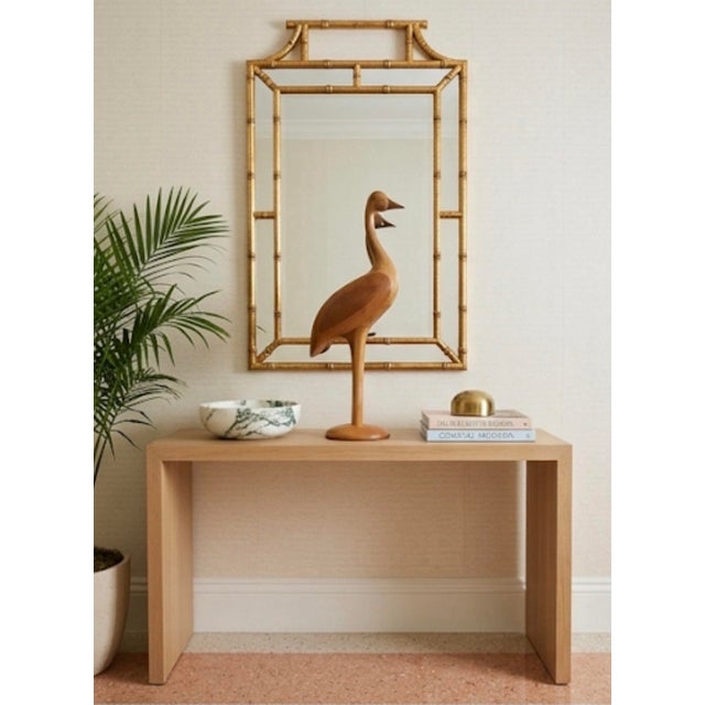 Camel Mid-Century Modern Vintage Hand-Carved Teak Wood Crane Shorebird Sculpture – 37" For Sale - Image 8 of 12