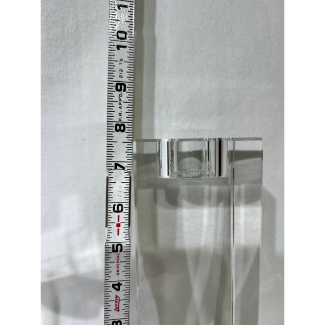 Modern Crystal Cube Set of 4 Candle Holders Bombay Company For Sale - Image 10 of 11