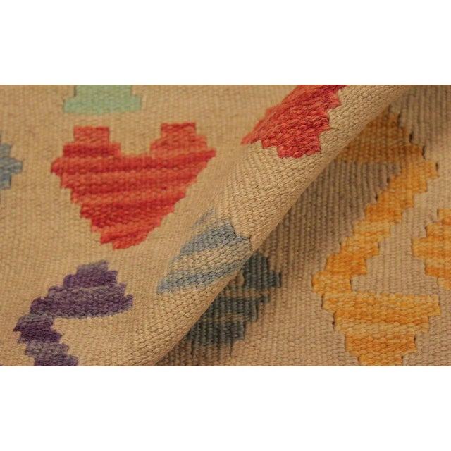 1990s 1990s Shabby Chic Turkish Beige/Rust Hand-Woven Kilim Wool Rug -6'7 X 10'0 For Sale - Image 5 of 8