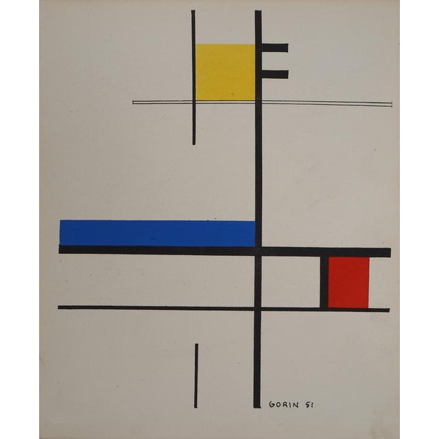 Jean Gorin, Geometric Composition, Lithograph and Stencil For Sale - Image 3 of 3