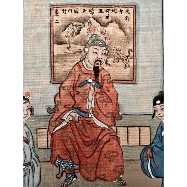 Chinoiserie The Wedding Day Intermediary, Antique Painting on Silk, Framed, Late 19th/Early 20th. Century For Sale - Image 3 of 7