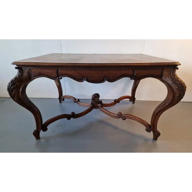 Wood Extendable Dining Table in Oak For Sale - Image 7 of 8