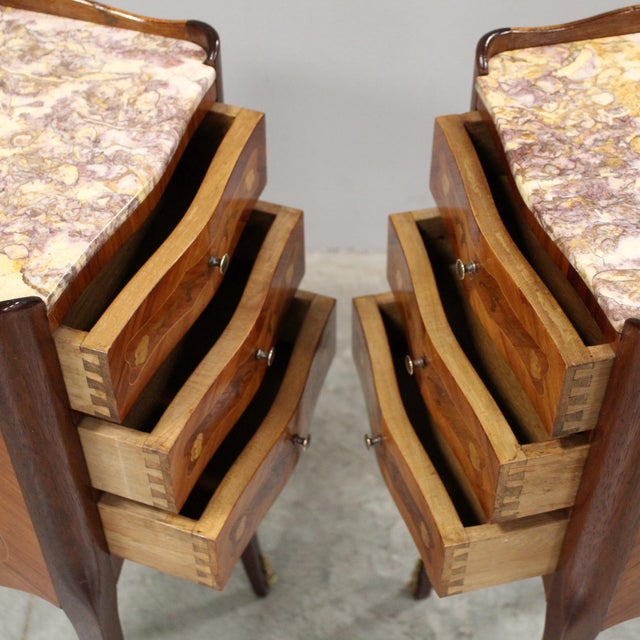 Napoleon III Bedside Tables, Set of 2 For Sale - Image 9 of 12