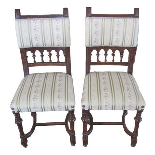 Antique French Dining Chairs in Walnut, Set of 6 For Sale