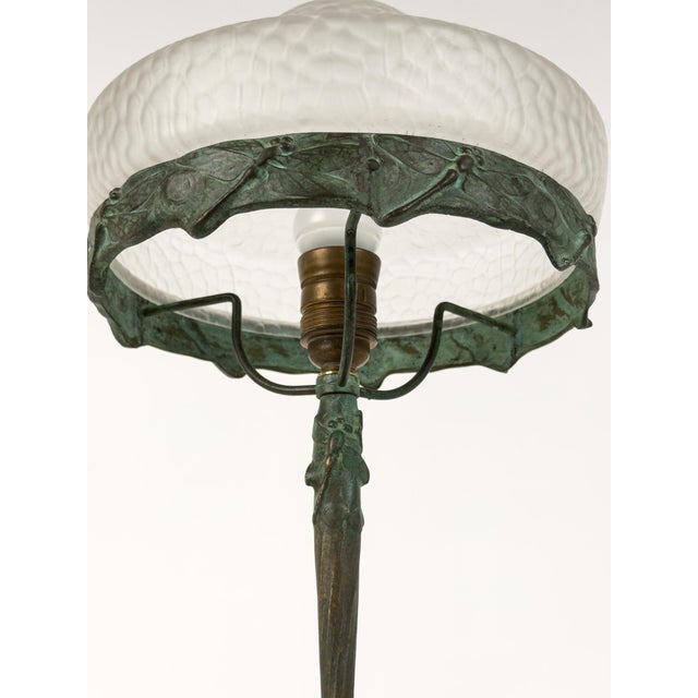 19th Century Model 6530 Table Lamp with Crocodile Glass Shade by Alice Nordin for Böhlmarks, 1890s For Sale - Image 5 of 12