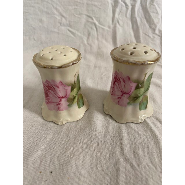 Early 20th Century Antique Es Prussia Rose Salt and Pepper Porcelain Shakers- a Pair For Sale - Image 5 of 5