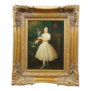 Late 20th Century Rafaela Flores Calderon Portrait Oil Painting After Antonio Maria Esquivel 25"