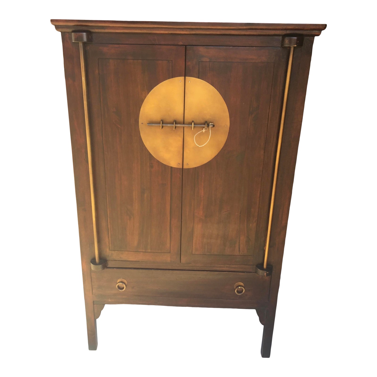 Asian Armoire With Brass Trim Tansu Chairish