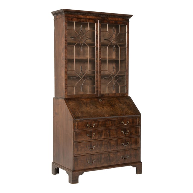 Antique English Mahogany Secretaire, 1700s For Sale