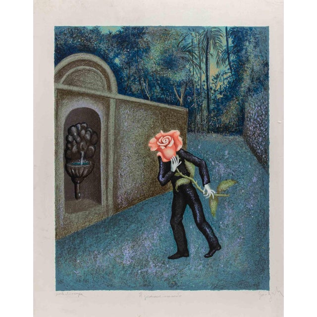 Enrico Benaglia, The Gardener in Love, Lithograph, 2000s For Sale