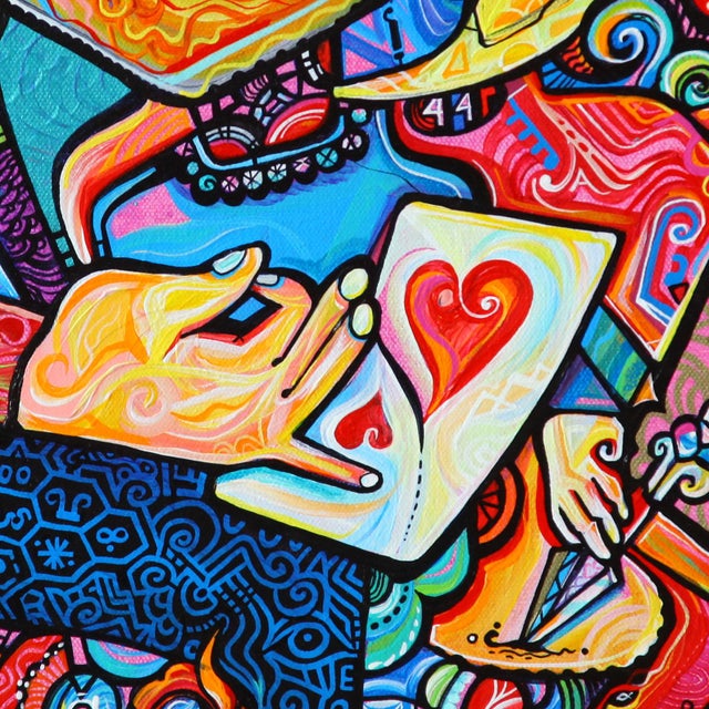 Alexander Arshansky Cubist Painting "The Love Card" For Sale - Image 4 of 4