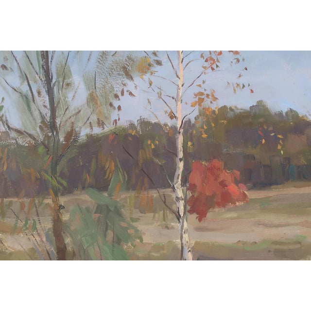Antique Forest Landscape Painting, Ukrainian Soviet Art, 1980 49-75 For Sale - Image 4 of 6