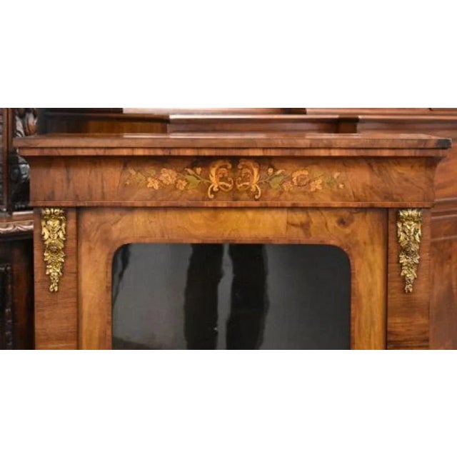 Victorian Walnut and Marquetry Pier Cabinet, 1860s For Sale - Image 3 of 6