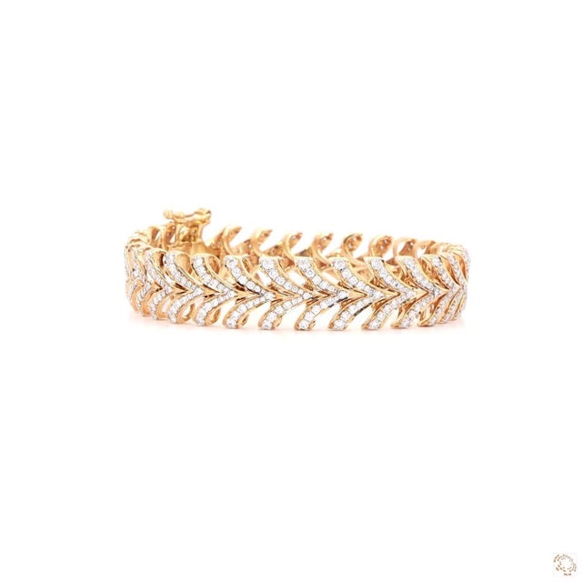 3.65 Carat Round Brilliant Cut Diamond Gold Bracelet For Sale - Image 9 of 9