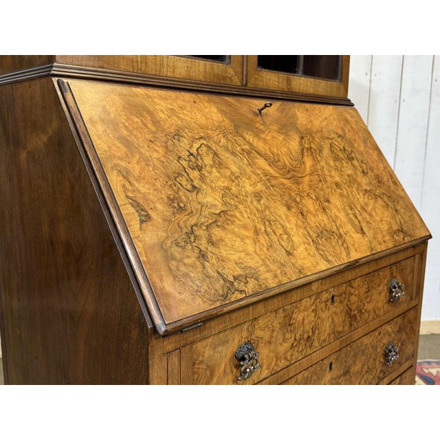 English Writing Desk in Walnut Burl, 1930s For Sale - Image 11 of 18