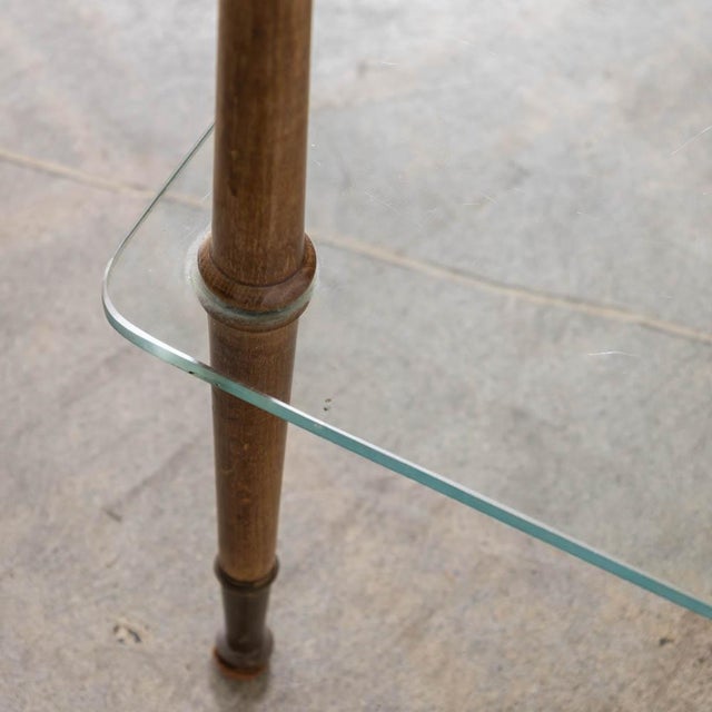 French Wood and Glass Two-Tier Side Table For Sale - Image 10 of 15