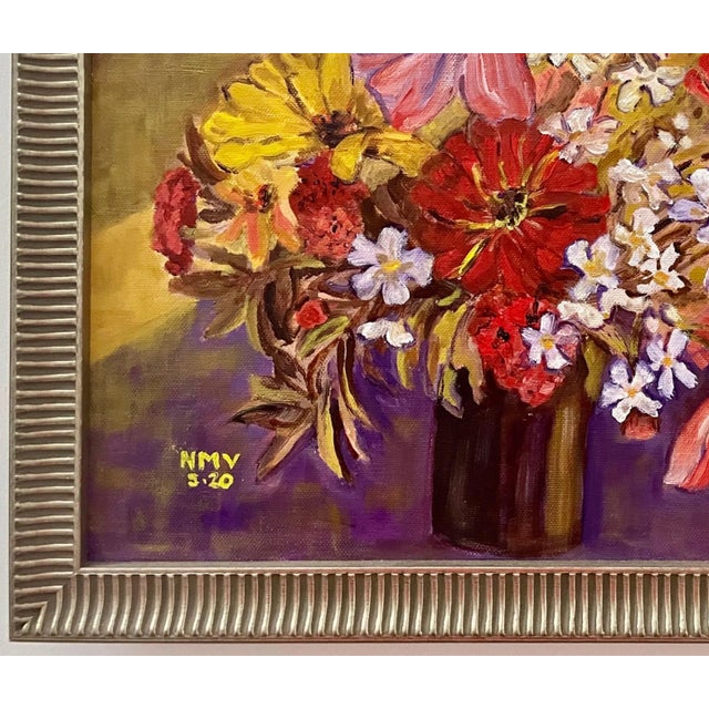 2020s 2020 “Summer Bouquet” Oil on Canvas by Nancy M. Vignola For Sale - Image 5 of 8