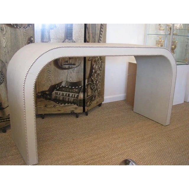 1970s 1970s Faux Shagreen Waterfall Console For Sale - Image 5 of 5