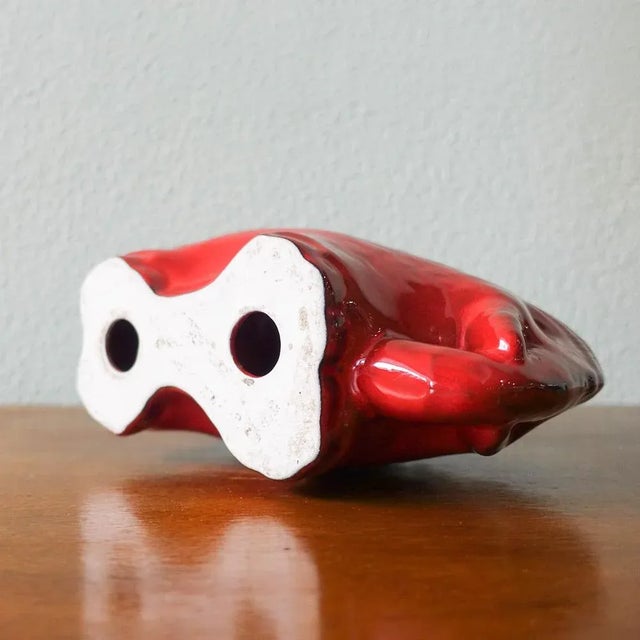 Ceramic Vintage Red Glaze Ceramic Elephant in the style of Bitossi, 1970s For Sale - Image 7 of 12