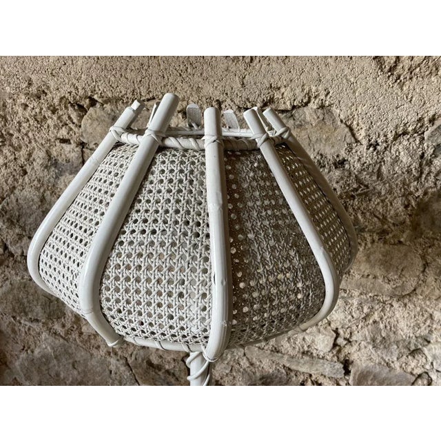 Mid-Century Modern Rattan Tulip Floor Lamp, 1950s For Sale - Image 3 of 9