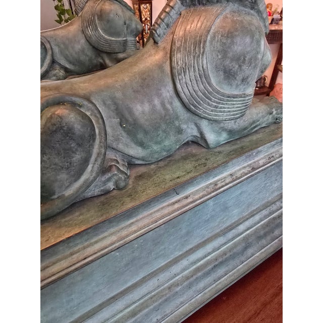 Antique Museum Pair Bronze Sphinx Set For Sale - Image 9 of 14
