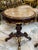 2020s French Louis XVI Round Marble Top Side Table With Hand-Carved Wood Frame & Gold Leaf Accents For Sale - Image 5 of 5