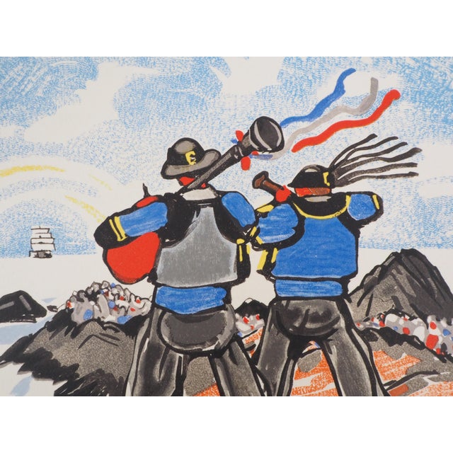 Mathurin Meheut, Bagpipe Players, The Departure, 1932, Engraving For Sale - Image 4 of 6
