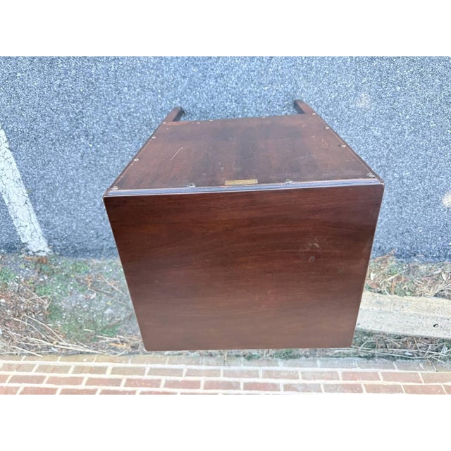 Early 20th Century Pair of Regency Style Inlaid Mahogany Three Drawer Bedside Tables/ Nightstands For Sale - Image 12 of 18