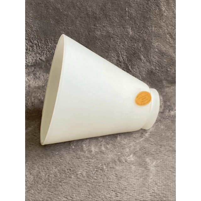 Vintage Vienne Modern/Franch Style White Milk Mouth Blown Glass Shade For Sale - Image 4 of 6