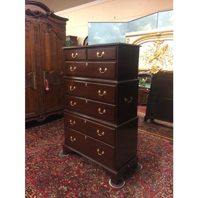 Vintage Chest on Chest, Mahogany Tall Chest of Drawers, Lexington Furniture For Sale - Image 6 of 14